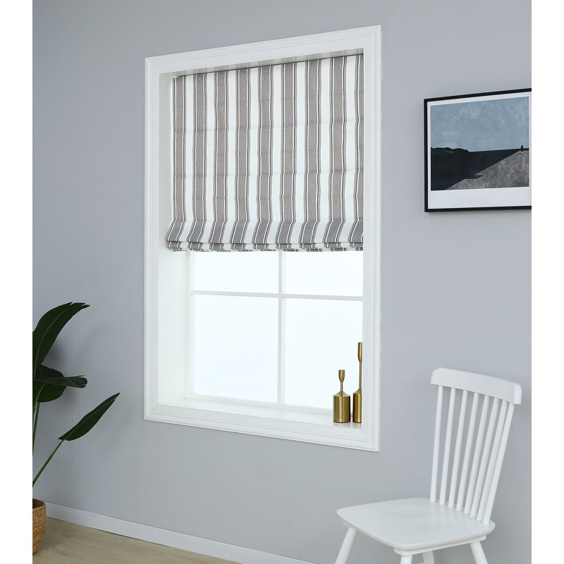 Polyester Yarn Dyed Room Darkening Roller Shade, Natural, 29"W x 64"L