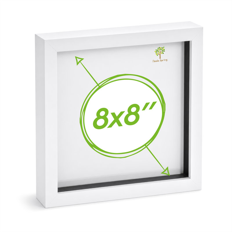 Nicola Spring - 3D Box Photo Frame, 22.5cm H x 22.5cm W x 3.5cm D, White