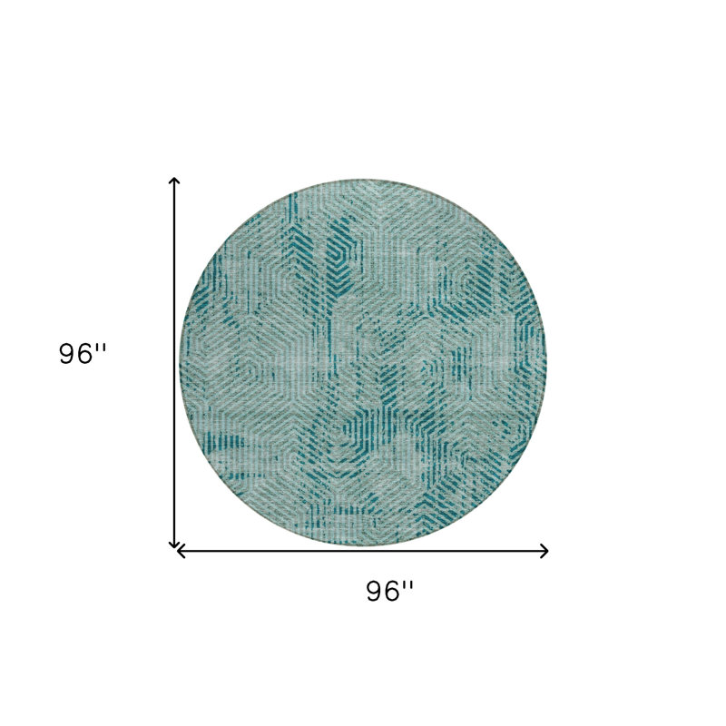 Tapis rond bleu 8 po