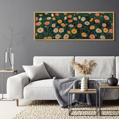 Flowers Blossom Field - Oversized Framed Wall Decorations Canvas Print