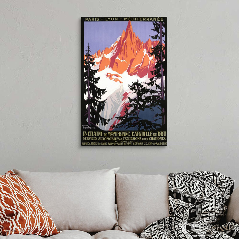«La Chaine De Mont Blanc», affiche rétro par Roger Broders, reproduction d'art sur toile encadrée par Roger Broders
