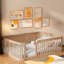 Structure de lit en bois avec clôture-1184517353