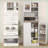 HOMCOM 66.5'' Pantry Cabinet with Microwave Stand, 8 Door Shelves, White | Melamine-Coated Particle Board | Anti-Tipping Design