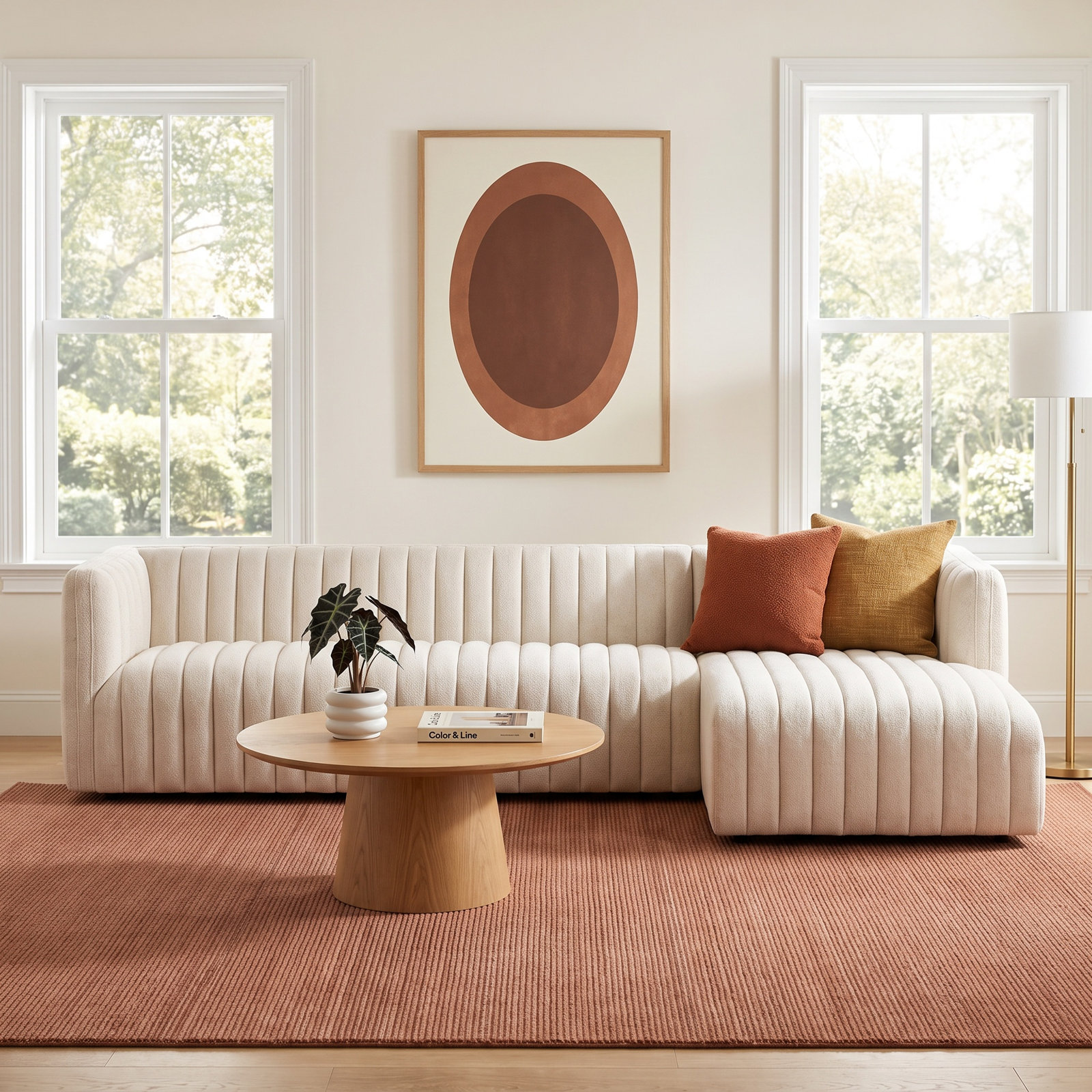 Brandt Upholstered Chaise L-Sectional, Dover Crescent Velvet, 26" H X 105" W X 64" D, Right Hand Facing