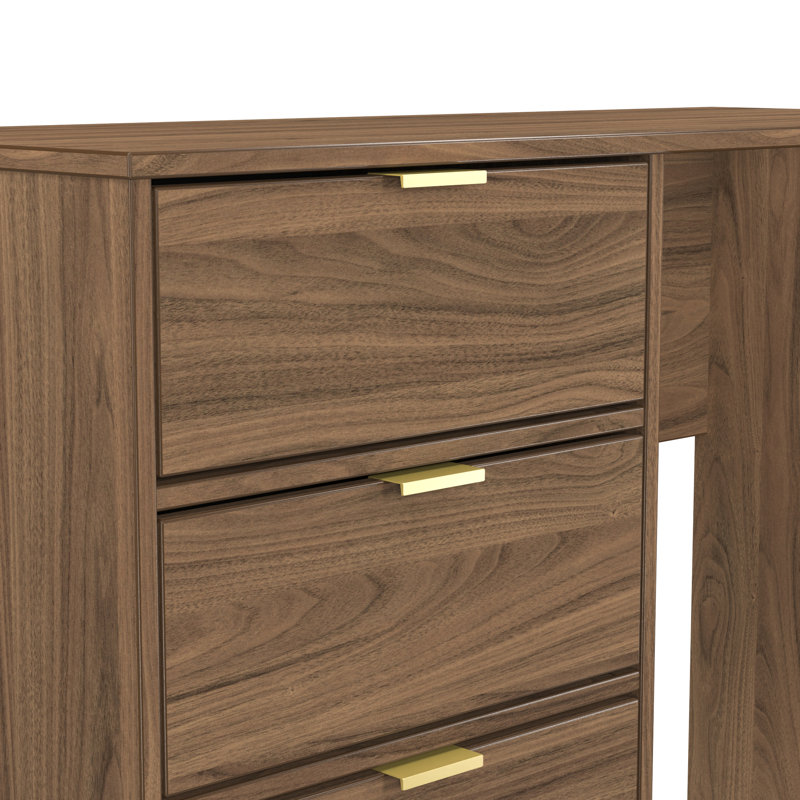Taeyah 4 Drawer Vanity, Walnut