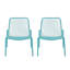 Chaises empilables Modern, bleu sarcelle, pieds inclinés, l 26 po x P 21,8 po, structure en fer pour l'extérieur, siège charmant, couleur