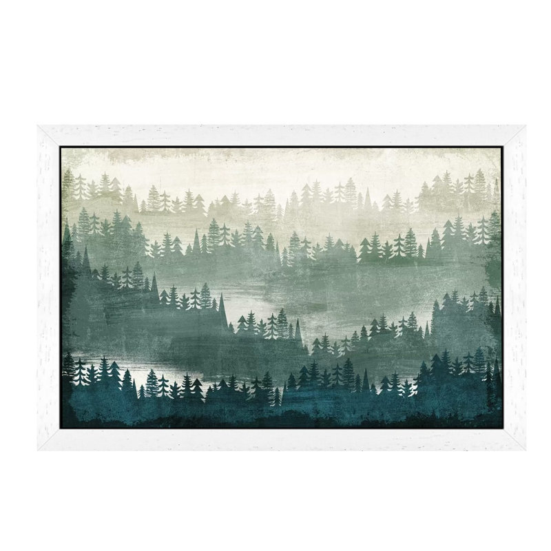 Mountainscape I by Michael Mullan - Floater Frame Print on Canvas, White Framed