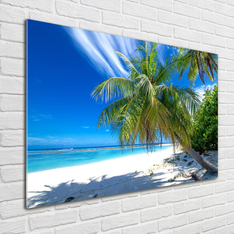 Tropical Beach - No Frame Print on Glass