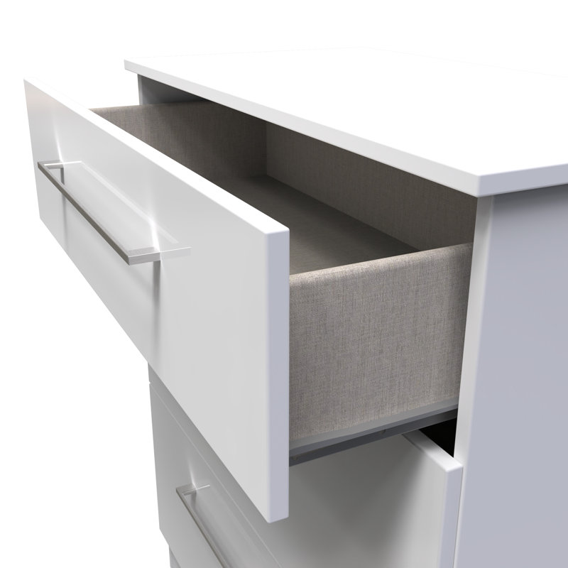 Fully Assembled Asao 3 - Drawer Chest of Drawers, White Gloss