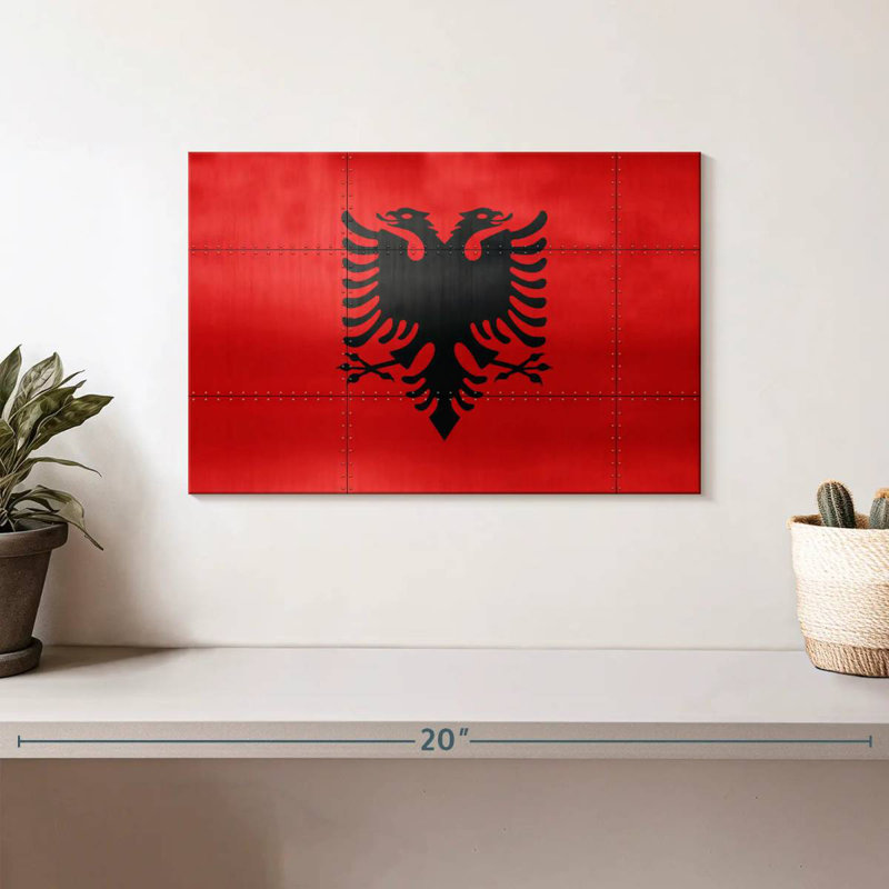 Drapeau de l'Albanie Borges, H 8 po x l 12 po