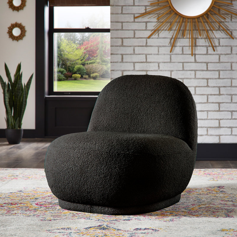 Méridienne Doniphan Modern Boucle, Tissu noir
