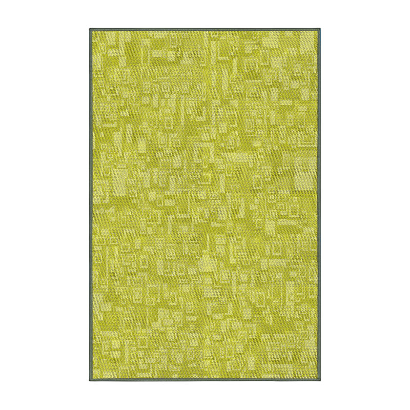 Tapis vert/brun à motifs, Rectangle 2 pi x 5 pi