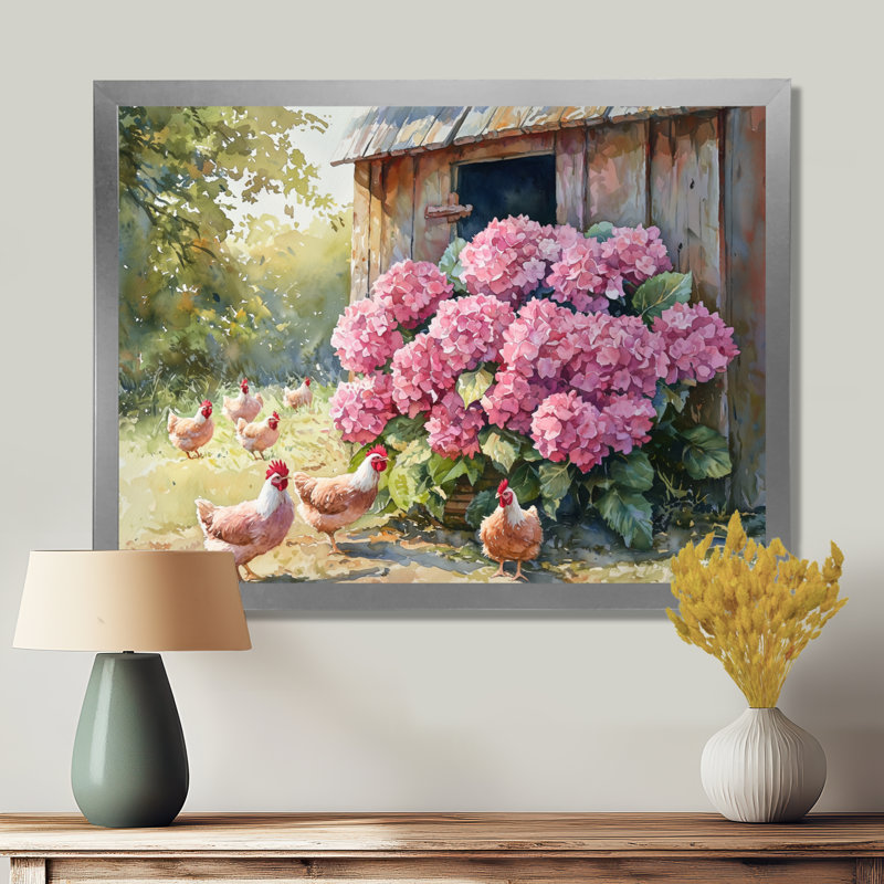 Dorislee - Floral Wall Art, Single Picture Framed Print, Silver, 12" H x 20" W