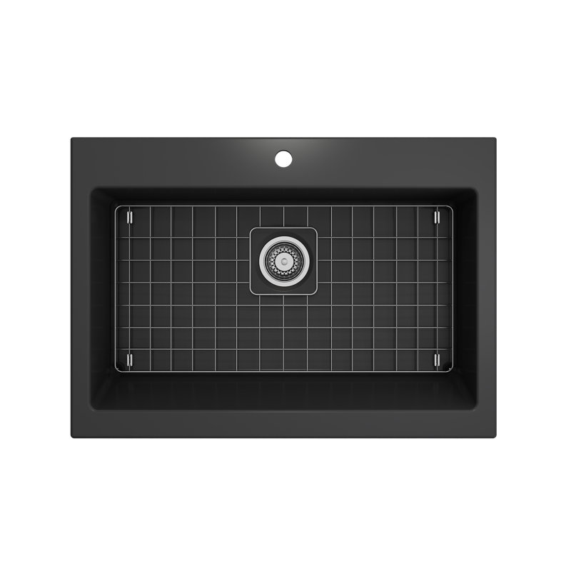 Nuova 34'' L Retro-fit Apron-Front Kitchen Sink, Dark Gray