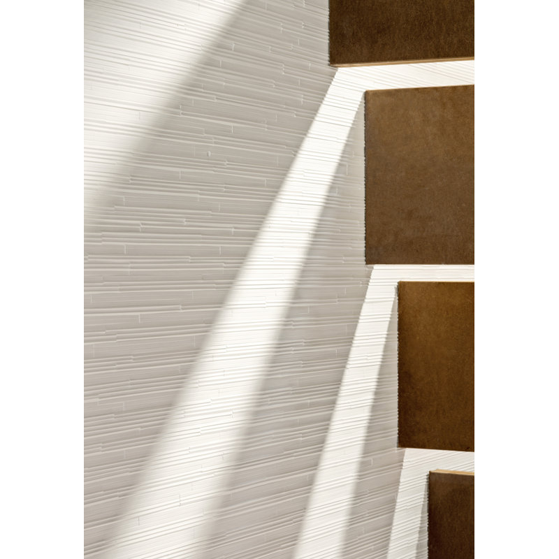 Phenomenon Rain B 0.2" x 10" Porcelain Linear Mosaic Tile, White