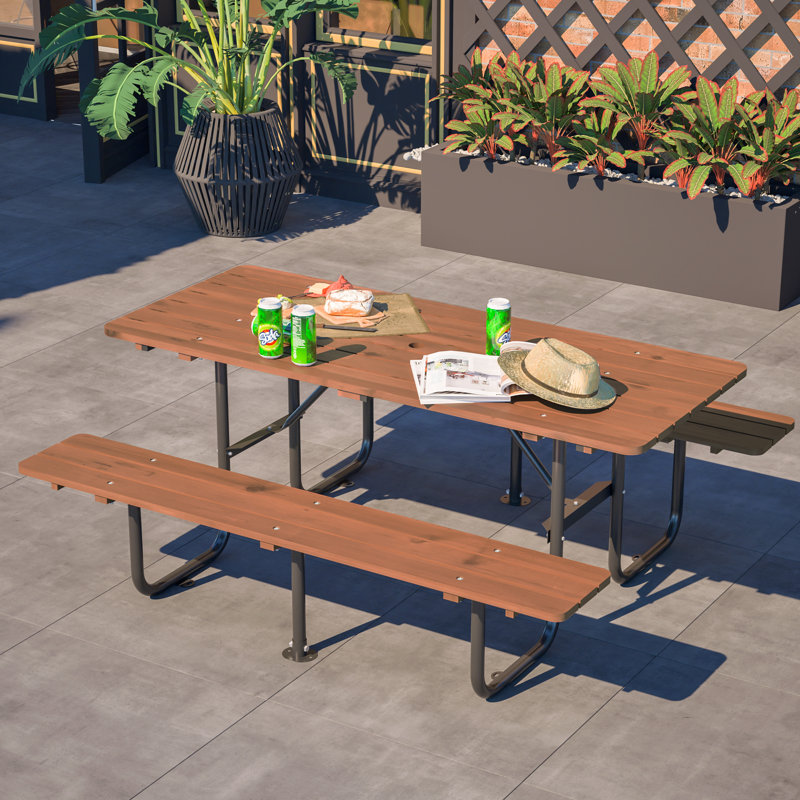 Table de pique-nique en bois, Brun