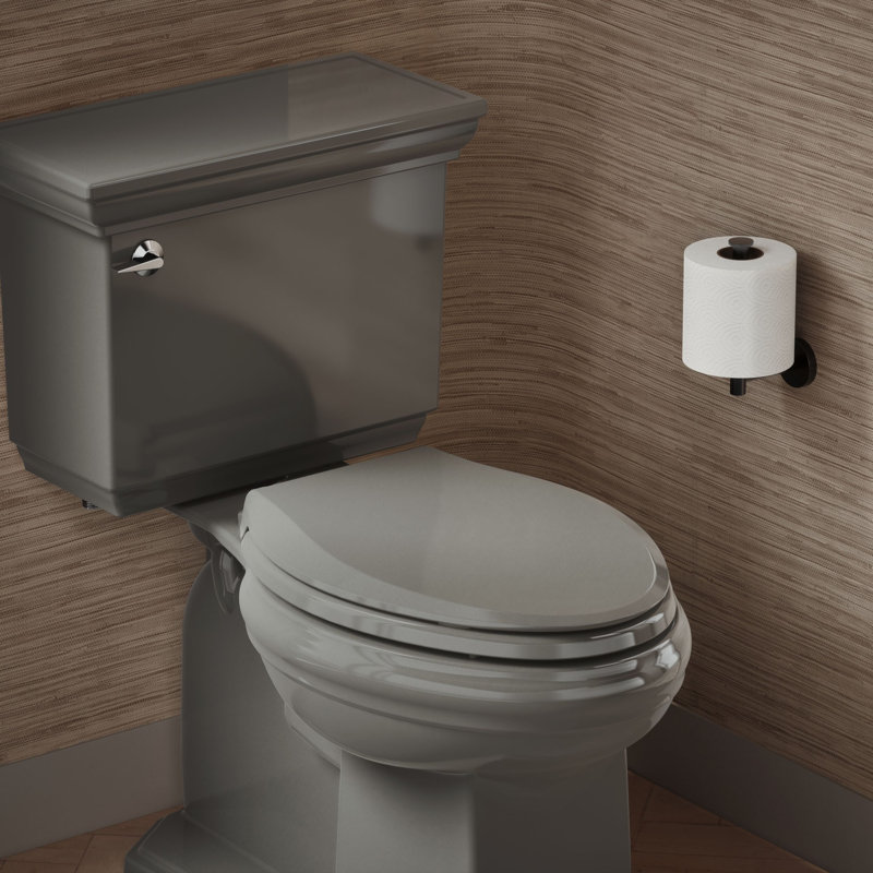 Cachet Quiet-Close with Quick-Attach Hinges and Grip-Tight Elongated Toilet Seat, Thunder Gray, Ready Latch
