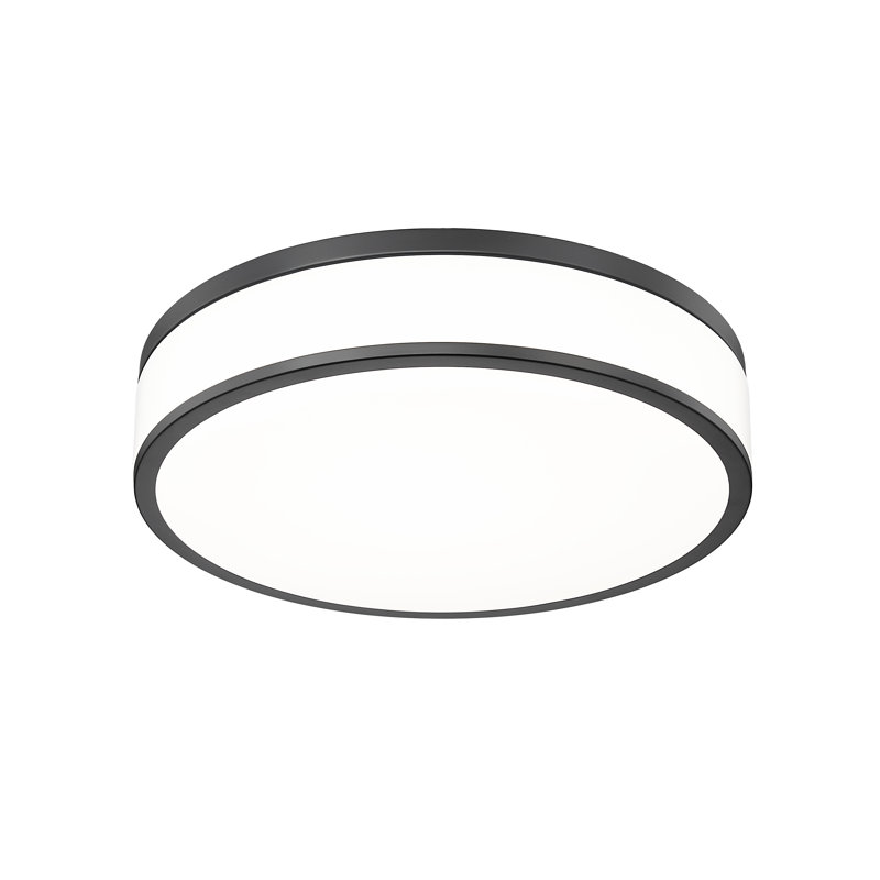 Plafonnier encastré 1 lumière Cispus, H 3,5 po x l 16 po x P 16 po, Noir mat / Or
