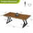47" Solid Pine Wood Coffee Table with Metal Legs