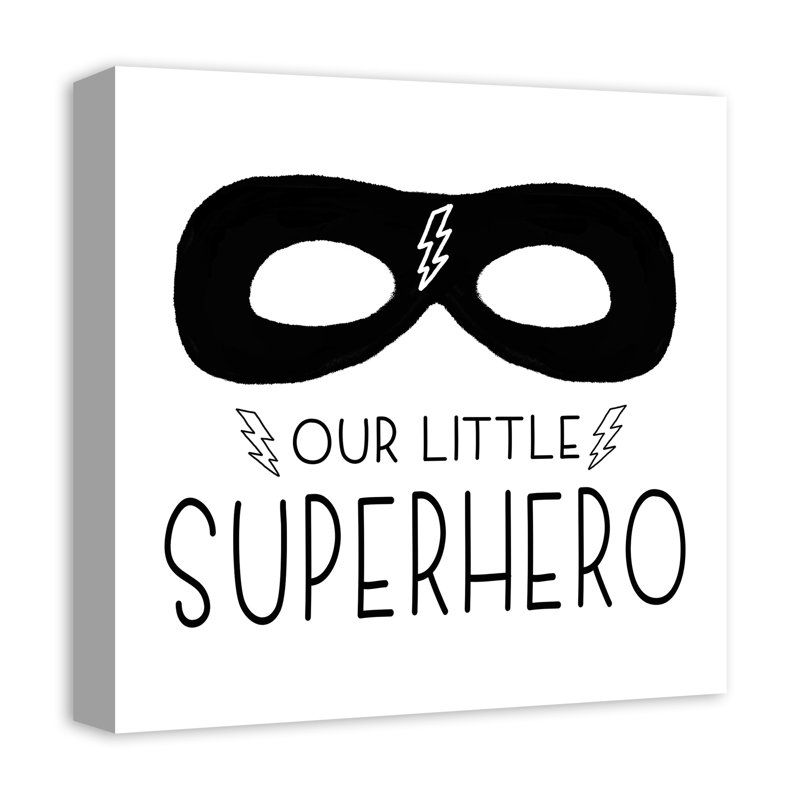 « notre little superhero », art encadré Mancini, H 16 po x l 16 po x P 1,25 po, Toile tendue
