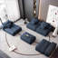 Canapés modulaires | Moderne surdimensionné 6 pièces pour salon, sans assemblage, 6 coussins inclus | Bleu | Mousse et ressort-1328875502