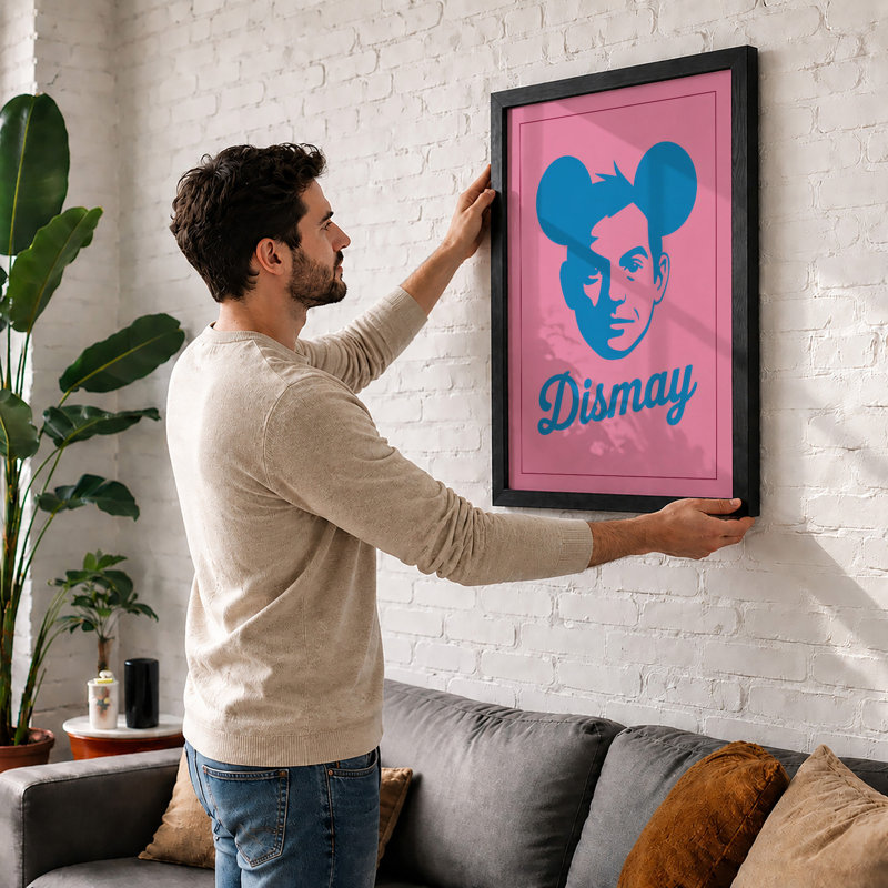 Dismay Typography - Framed Print, Walnut, A3 - 42.0 x 29.7 cm