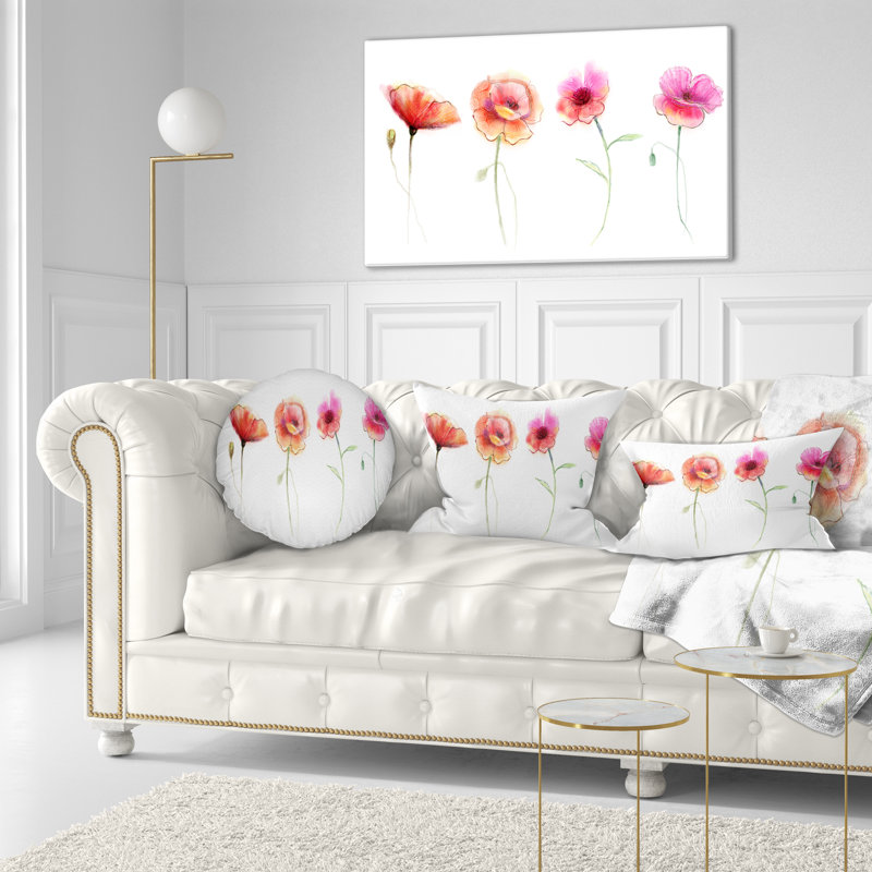 Coussin lombaire en aquarelle de fleur