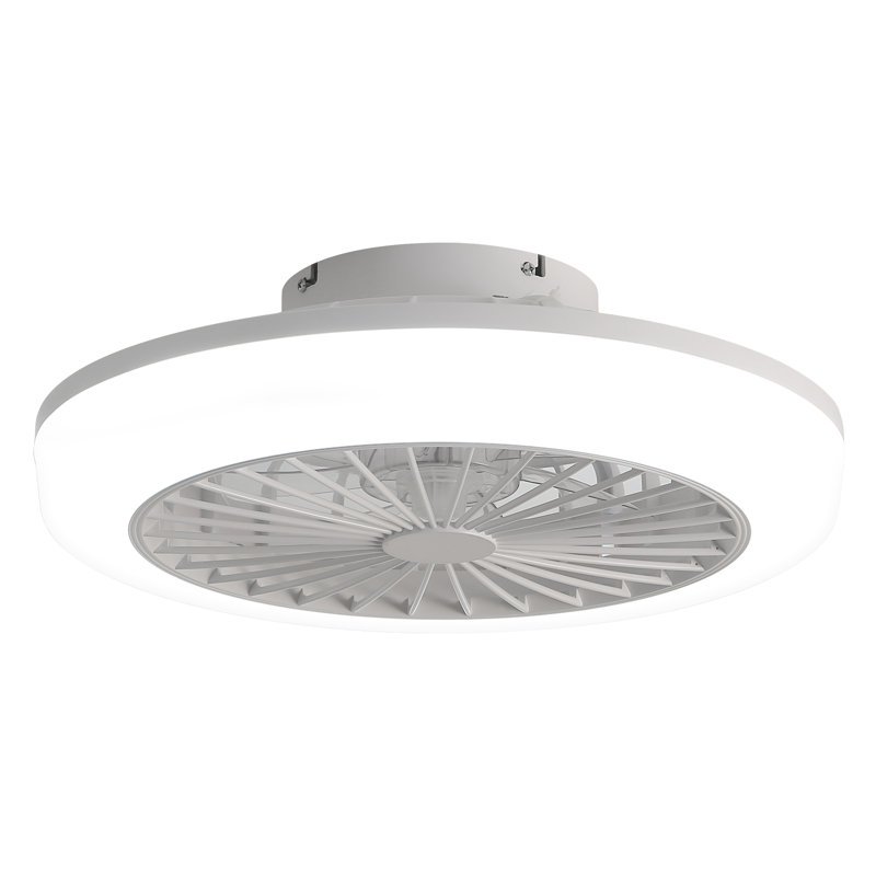 17" 5-Blade White LED Ceiling Fan With Remote Control