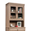 Utilisation de bureau, finition brune, style, fabrication en bois d'ingénierie, tablette réglable derrière les portes en verre encadrées, gestion des câbles, profondeur de 31,19 po, largeur de 17,75 po, hauteur de 41,02 po, poids de 77,69 lb pour