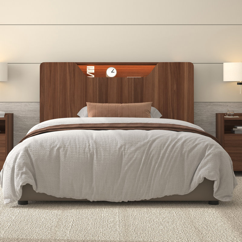 Queen Size Storage Headboard with LED Lights, Charging Station, Wood Frame, Multi-Color RGB App & Remote Control, Queen