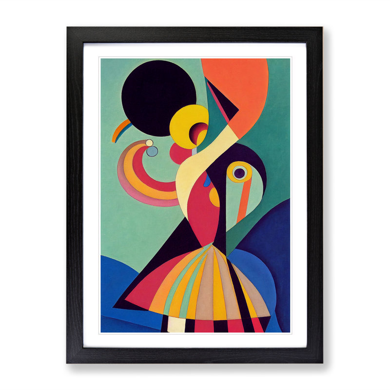 Abstract Ballerina No.2 - Single Picture Frame Print, Black, 64cm H x 46cm W x 2cm D