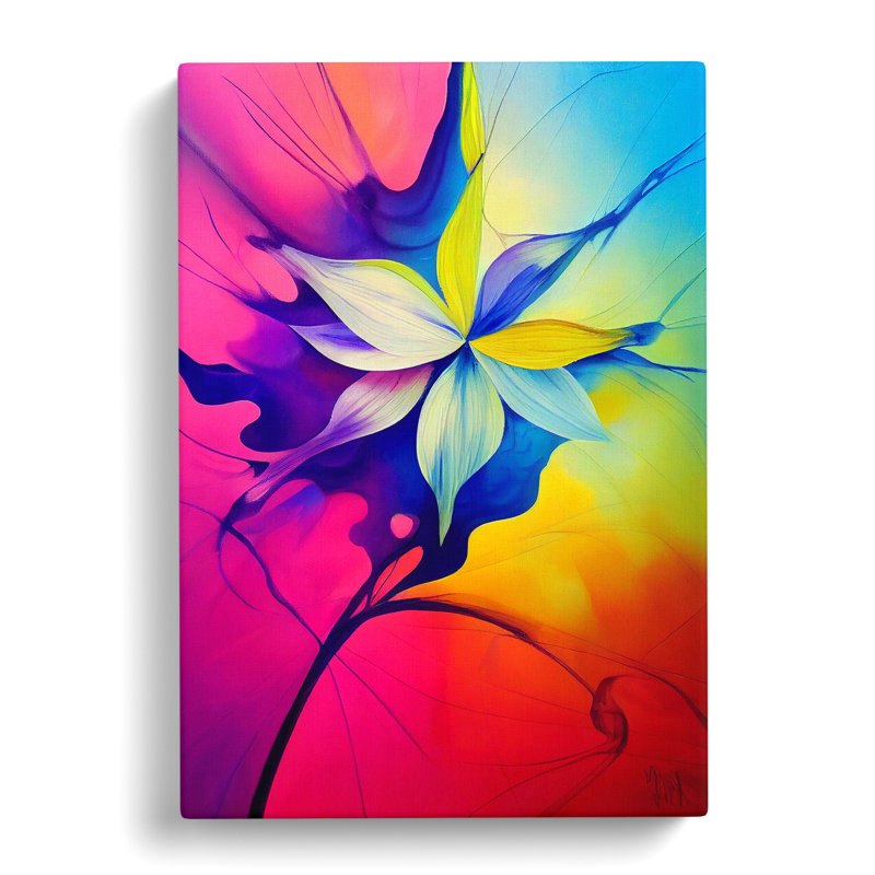 Paint Splash Flower No.4 Abstract - Wrapped Canvas, 50cm H x 35cm W x 3cm D