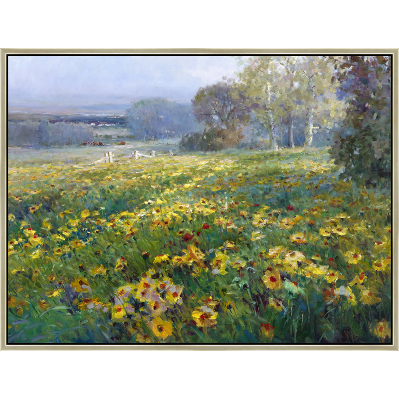Field Of Golden Stillness Print, 50" H x 74" W, Brown