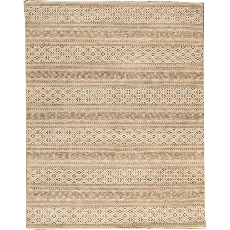 Tapis beige noué à la main de haute qualité