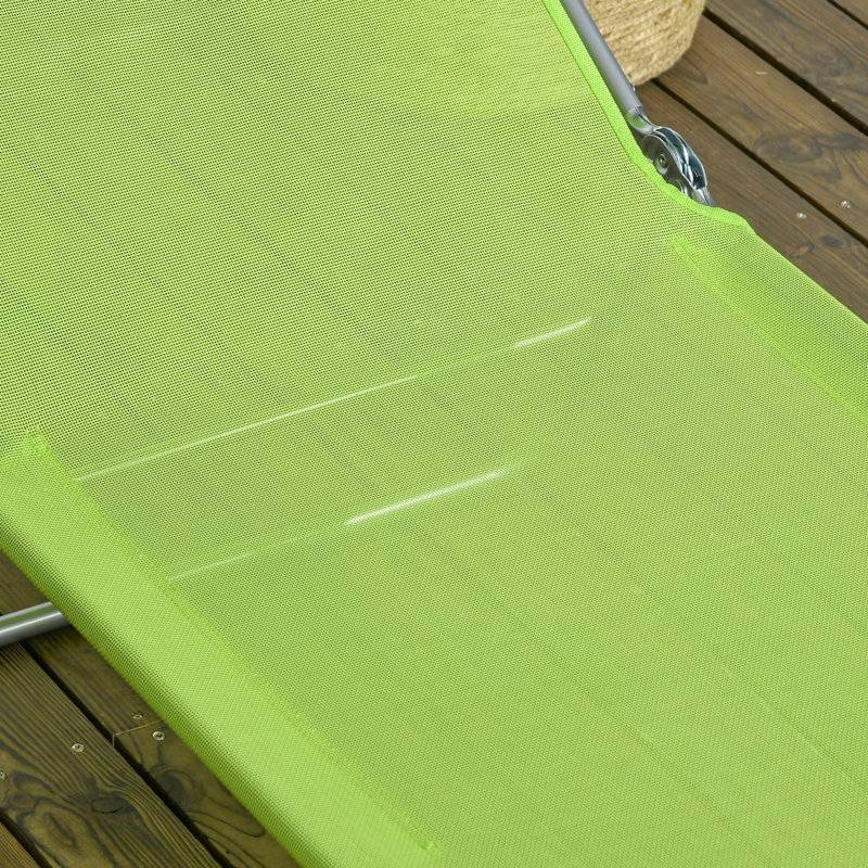 Otillie Outdoor Metal Chaise Lounge Set, Green