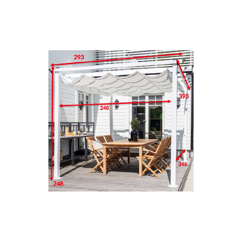 Hanah 3.95m x 2.95m Aluminum Pergola