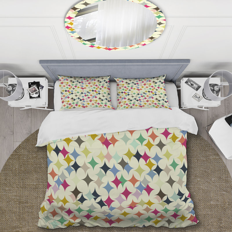 Colorful Geometric Rouns - Ensemble de housse de couette Cabin & Lodge, Housse de couette pour très grand lit et 2 très