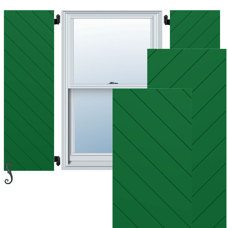 Volets de style moderne EnduraCore, L 15 po, Vert Guignet, 48"H