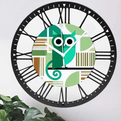 Horloge murale ronde en fer 10 po avec mouvement à quartz silencieux, chiffres romains, impression UV