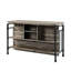 Table de hauteur comptoir grise et chêne, 60,08 po Largeur du produit avec plateau en bois synthétique,