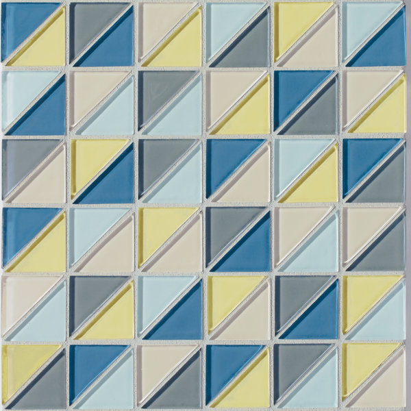 Charm School 2'' W x 2'' L Glass Tile Mosaic Sheet