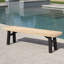 Banc d'extérieur avec panneau à lattes et structure en bois d'acacia, naturel et gris-1264767543