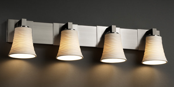 Darrien 4 - Light Vanity Light, Brushed Nickel, Waves