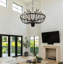Grand luminaire suspendu industriel à 36 lumières de style chandelier campagnard à plusieurs niveaux - noir mat-130217951-130217952