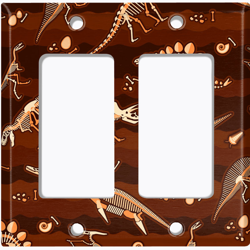 Plaque murale d'interrupteur à bascule Dinosaur Fossils Earth 2-Gang