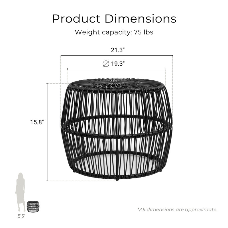 Twickenham Outdoor Coffee Table, Black