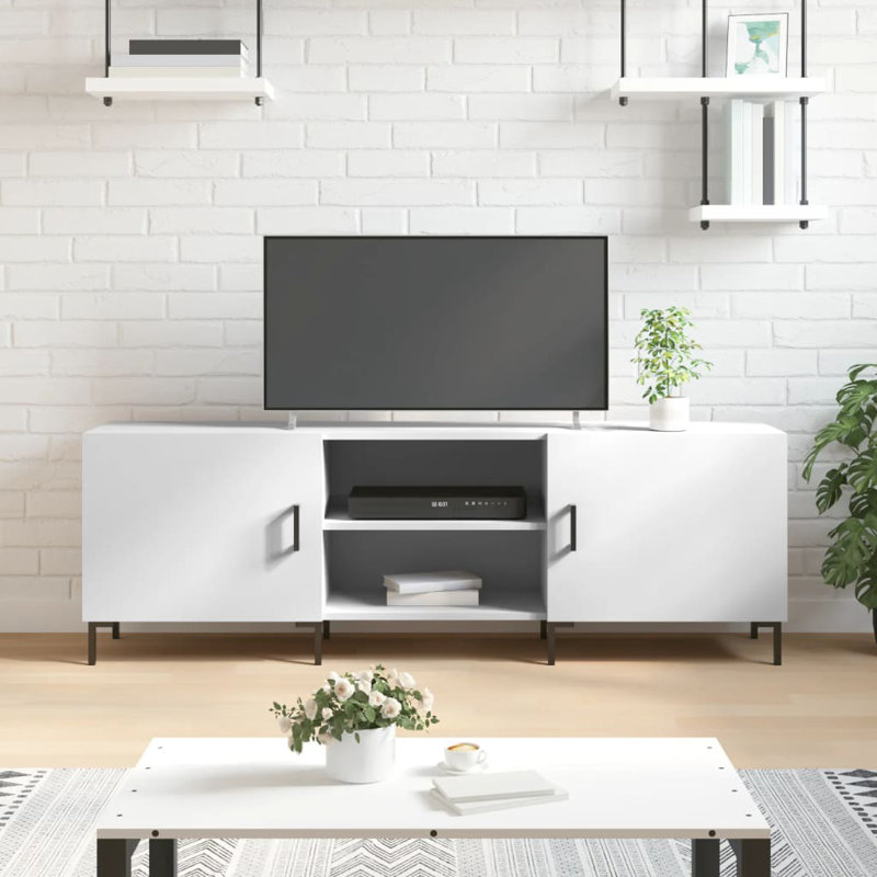 Merrilu TV Cabinet 150x30x50 cm Engineered Wood, White