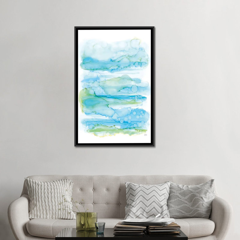 «Drifting by II», reproduction sur toile, H 60 po x l 40po x P 1,5 po, Toile avec cadre noir, Pas de tapis