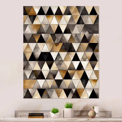 Exploration de la symétrie abstraite dorée II - décoration murale géométrique moderne en métal
