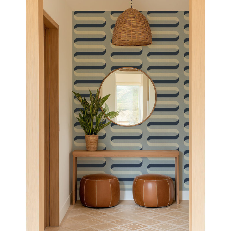 Folding Ribbon - Lacquered Blues Wallpaper